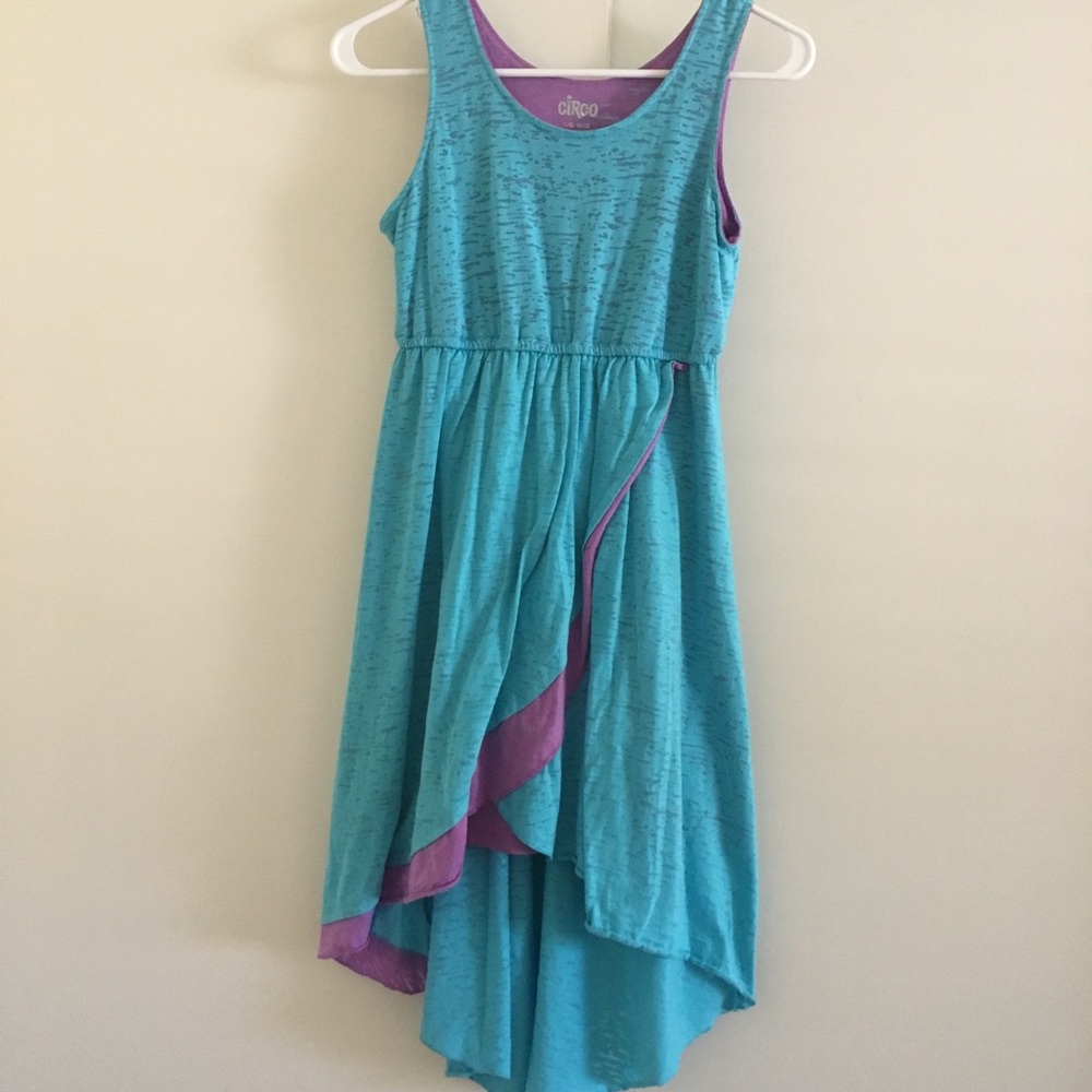 Blue and Purple High Low Dress